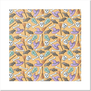 Mixed Spooky Confetti - Halloween Pattern - Pastel Colors Posters and Art